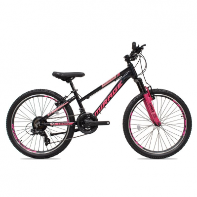 Dviratis Umit Mirage Lady 24" // 21G, dydis 12,5" (31 cm) (juoda/rožinė) Dviratis Umit Mirage Lady 24" // 21G, dydis 12,5" (31 cm) (juoda/rožinė)